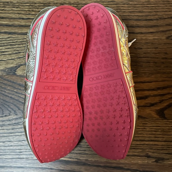 Jimmy Choo Metallic Leather Sneakers - Brand New Sz 40 - Picture 11 of 12